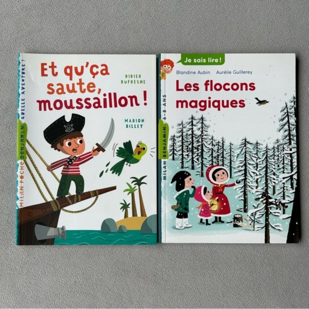 FRENCH Set of 2 Elementary Readers Milan Poche series #33  #107